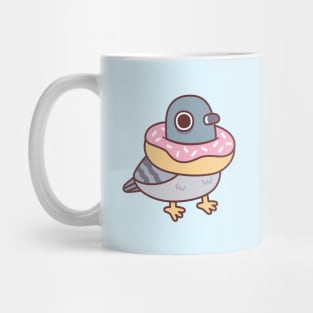 Cute Pigeon With Donut Necklace Funny Mug